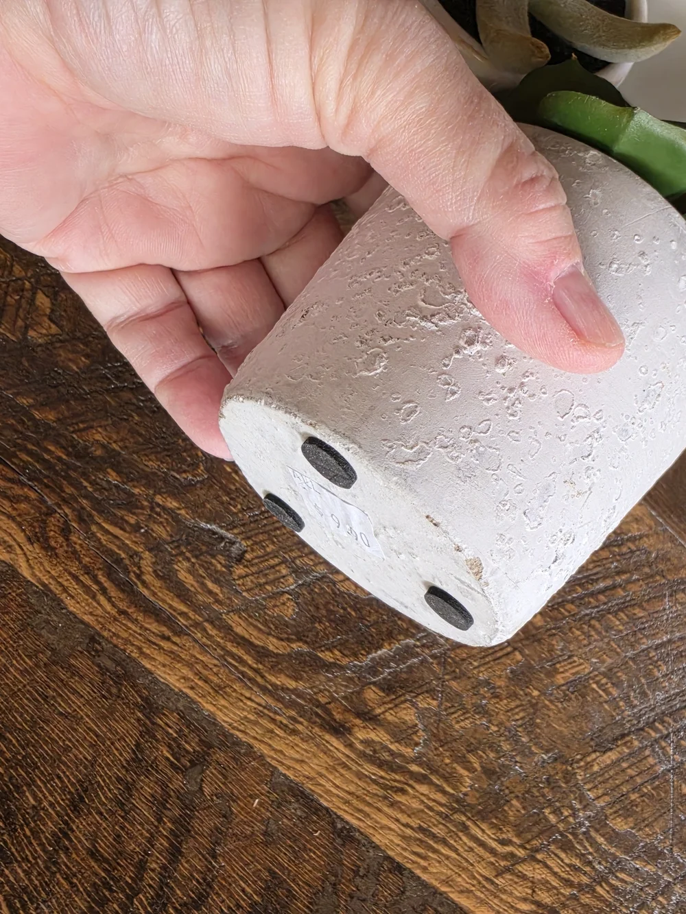 White Ceramic Cactus Decor with Two Faux Succulent Pots EUC